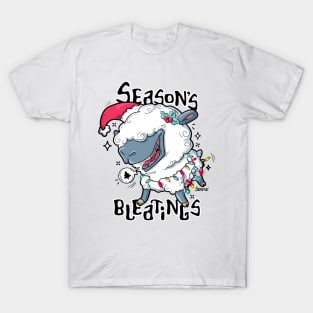 Season's bleatings sheep Christmas pun T-Shirt